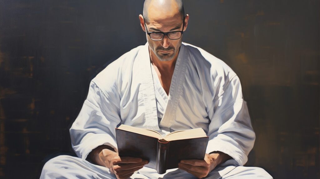 A man reading BJJ Quotes