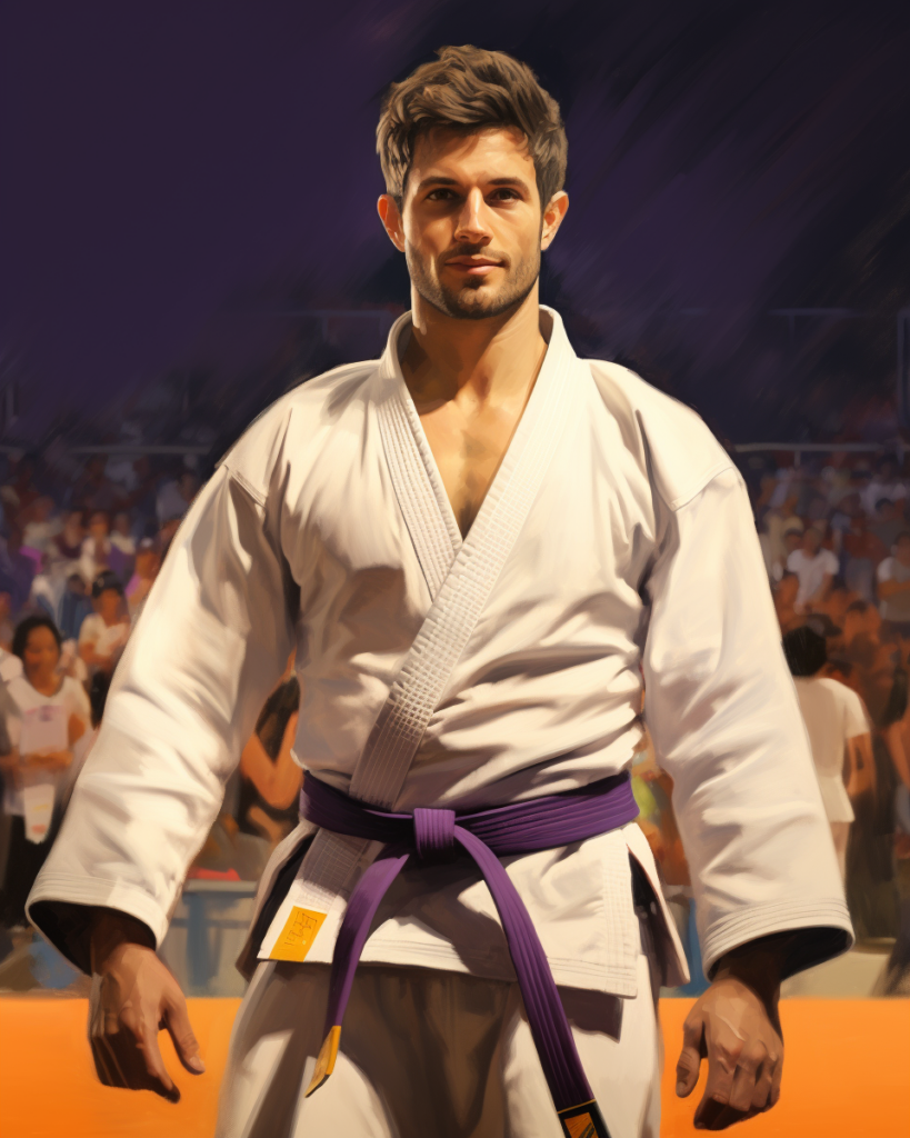 a portrait of a purple belt