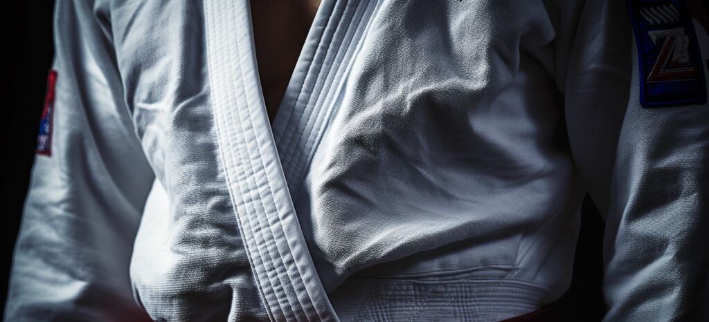 A Very Close up image of a bjj gi