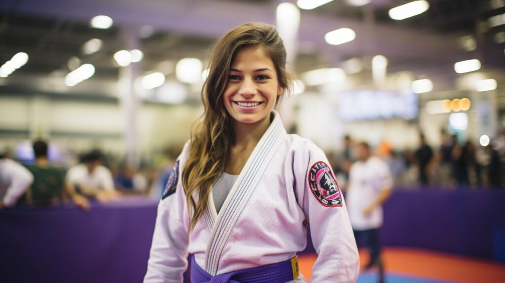 A young female bjj competitor