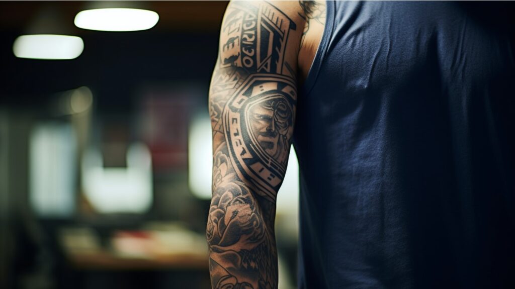 A tattooed arm